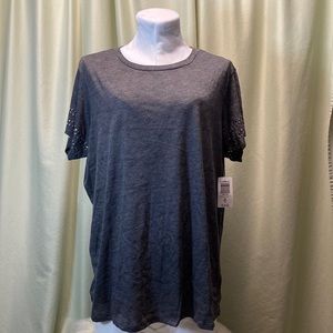 Torrid Drop Shoulder Tee with Studded Sleeve Detail